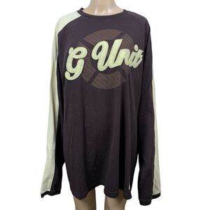 G Unit VTG Long Sleeve Shirt Men’s Sz 3XL Heavyweight Hip Hop 50 Cent Y2K Brown
